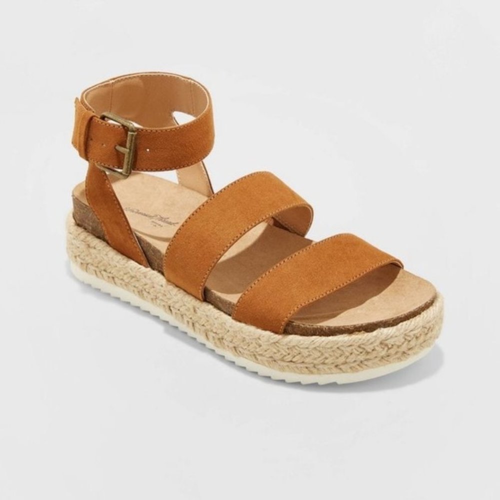 Universal Thread Brown Platform Espadrilles Sandals